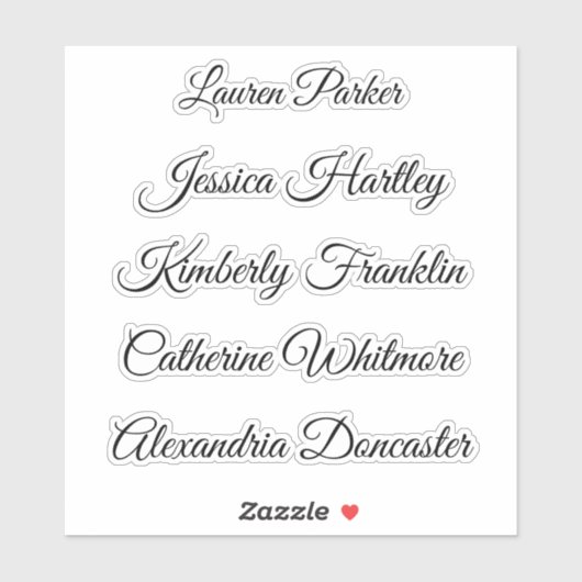 Elegante schattige grillige scriptnaam behoort tot sticker (Vel)