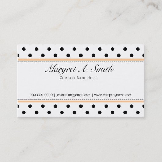 Elegante, schattige, klassieke B&W-pokstippen Visitekaartje (Voorkant)