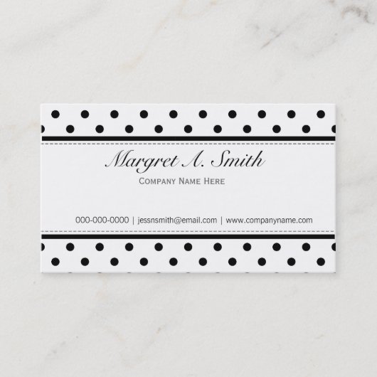 Elegante, schattige, klassieke B&W-pokstippen Visitekaartje (Voorkant)