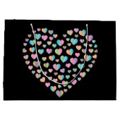 Elegante Schattige Kleurrijke Hartpatroon Ontwerp Groot Cadeauzakje (Achterkant)