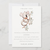 Elegante Schattige Knuffelige Koala Blad Any Age V Bedankkaart (Voorkant)