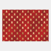 Elegante schattige peperkoekkoekjes gouden folie r inpakpapier vel (Voorkant 3)