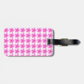elegante schattige roze moderne monogram bagagelabel (Achterkant horizontaal)