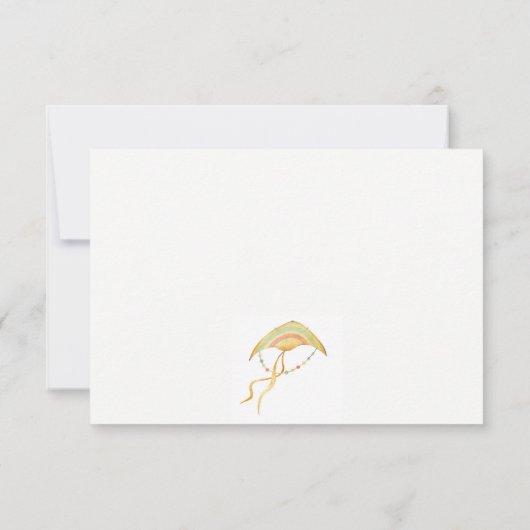 Elegante schattige roze vliegende vlieger sky wolk notitiekaartje (Achterkant)