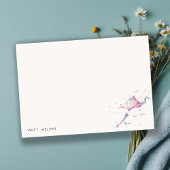 Elegante schattige roze vliegende vlieger sky wolk notitiekaartje