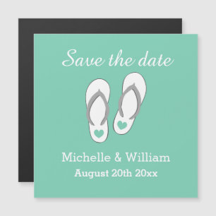 Elegante schattige Save the date strand bruiloft m