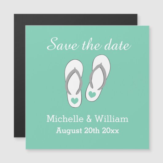 Elegante schattige Save the date strand bruiloft m (Voorkant / Achterkant)
