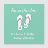 Elegante schattige Save the date strand bruiloft m (Voorkant)