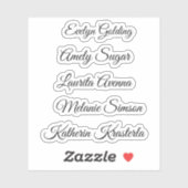 Elegante schattige  speelse script naam hoort bij sticker (Vel)