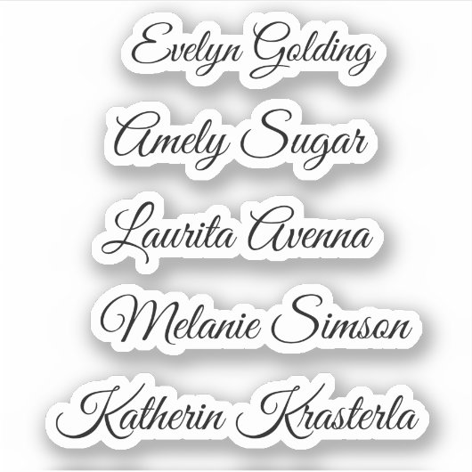 Elegante schattige  speelse script naam hoort bij sticker (Voorkant)