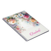 Elegante Schattige Waterverf Aquarel Bloemschilder Notitieboek (Rechterzijde)