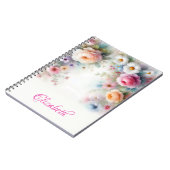 Elegante Schattige Waterverf Aquarel Bloemschilder Notitieboek (Linkerzijde)