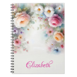 Elegante Schattige Waterverf Aquarel Bloemschilder Notitieboek