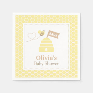Elegante Schattigee Bumble Bee Baby shower benodig Servet
