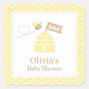 Elegante Schattigee Bumble Bee Baby shower labels