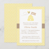 Elegante Schattigee Bumble Bee Baby Shower Uitnodi Kaart (Voorkant / Achterkant)