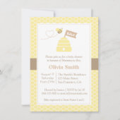 Elegante Schattigee Bumble Bee Baby Shower Uitnodi Kaart (Voorkant)