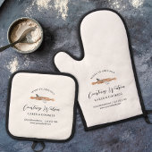 Elegante Schattigee chique Waterverf whisk bakkeri Ovenwant & Pannenlap Set