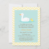 Elegante Schattigee Duck Chevron Baby Shower Uitno Kaart (Voorkant)