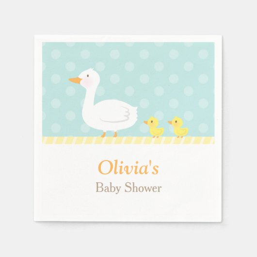 Elegante Schattigee Duck Twins Baby shower Party S Servet (Voorkant)