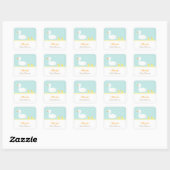 Elegante Schattigee Duck Twins Baby shower Party Vierkante Sticker (Vel)