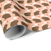 Elegante Schattigee feestelijke roze Groundhog Day Cadeaupapier (Rol Hoek)