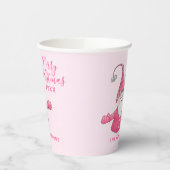 Elegante Schattigee Gnome Roze Vrolijk Kerstfeest Papieren Bekers (Links)