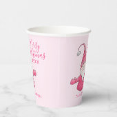 Elegante Schattigee Gnome Roze Vrolijk Kerstfeest Papieren Bekers (Rechts)