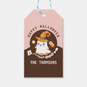Elegante Schattigee Halloween Boo-tiful Boo Ghost Cadeaulabel (Voorkant)