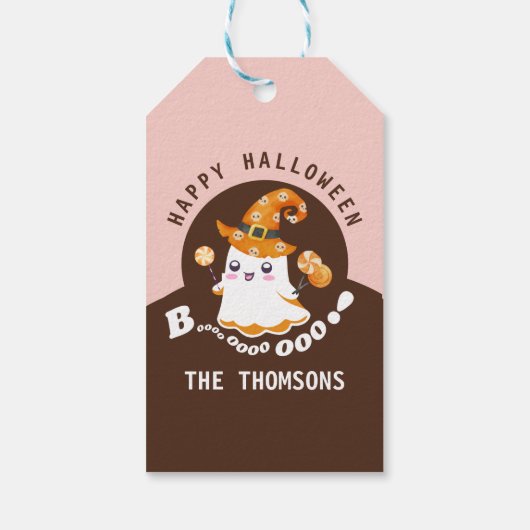 Elegante Schattigee Halloween Boo-tiful Boo Ghost Cadeaulabel (Achterkant)