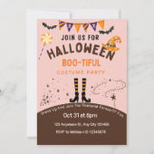 Elegante Schattigee Halloween Boo-tiful Invitation Kaart (Voorkant)