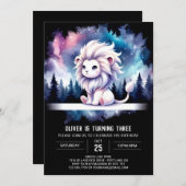 Elegante Schattigee leeuwenverjaardag Kaart (Voorkant / Achterkant)