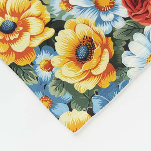 Elegante Schattigee lente kleurrijke botanische bl Fleece Deken (Hoek)