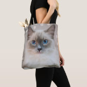 Elegante Schattigee Ragdoll Kitty Cat Tote Bag (Dichtbij)