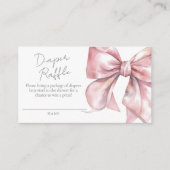 Elegante Schattigee Roze Bow Baby shower Luier Raf Informatiekaartje (Voorkant)