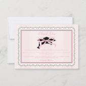 Elegante Schattigee Roze Coquette Bow Afstuderen Bedankkaart (Voorkant)