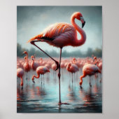 Elegante, Schattigee roze Flamingo wall deco Poster (Voorkant)