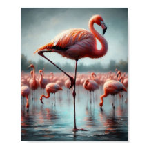Elegante, Schattigee roze Flamingo wall deco