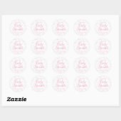 Elegante Schattigee Roze Harten Baby Sprinkle Show Ronde Sticker (Vel)