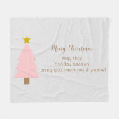 Elegante Schattigee Solo Roze Kerstboom, Golden St Fleece Deken (Voorkant (Horizontaal))