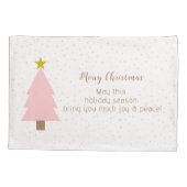 Elegante Schattigee Solo Roze Kerstboom, Golden St Kussensloop (Achterkant)