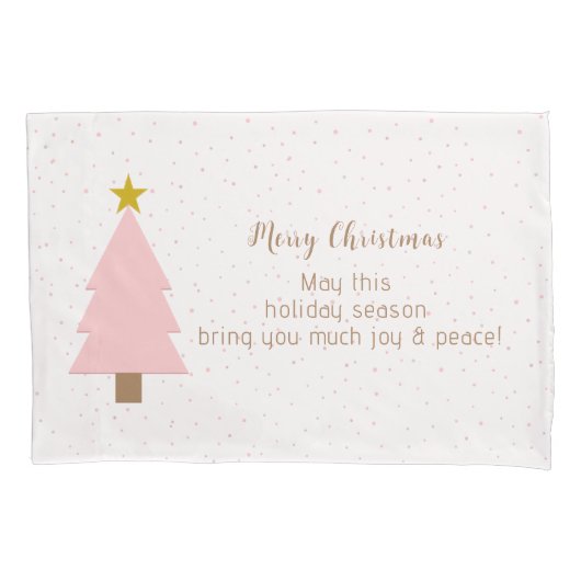 Elegante Schattigee Solo Roze Kerstboom, Golden St Kussensloop (Voorkant)