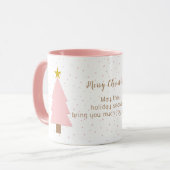 Elegante Schattigee Solo Roze Kerstboom, Golden St Mok (Voorkant links)