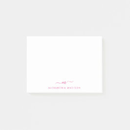 Elegante Schattigee stijlvolle Magenta Roze Monogr Post-it® Notes