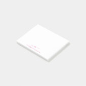 Elegante Schattigee stijlvolle Magenta Roze Monogr Post-it® Notes (Schuin)