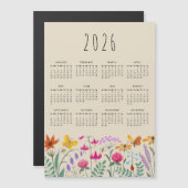 Elegante Schattigee Waterverf Wildflowers Kalender (Voorkant / Achterkant)