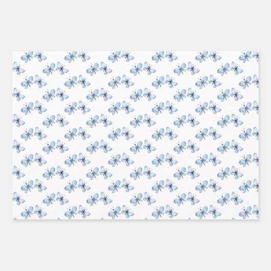 Elegante Schattigee Wildbloemen en Vlinders Inpakpapier Vel (Voorkant 3)