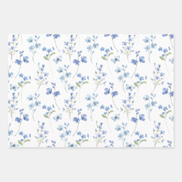 Elegante Schattigee Wildbloemen en Vlinders Inpakpapier Vel