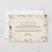 Elegante Schattigee Wildflower bedankje Bedankkaart (Achterkant)