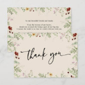 Elegante Schattigee Wildflower bedankje Bedankkaart (Voorkant / Achterkant)